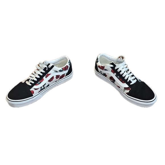 Van's Customs Checkerboard Roses Old Skool shoes, size 7.5 M, 9 W - Picture 3 of 7